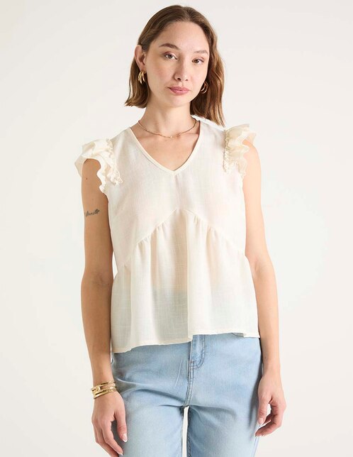 Blusa manga corta para mujer