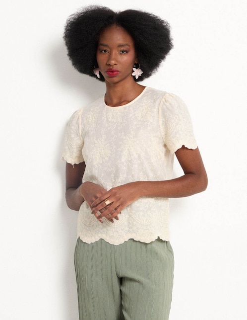 Blusa manga corta para mujer