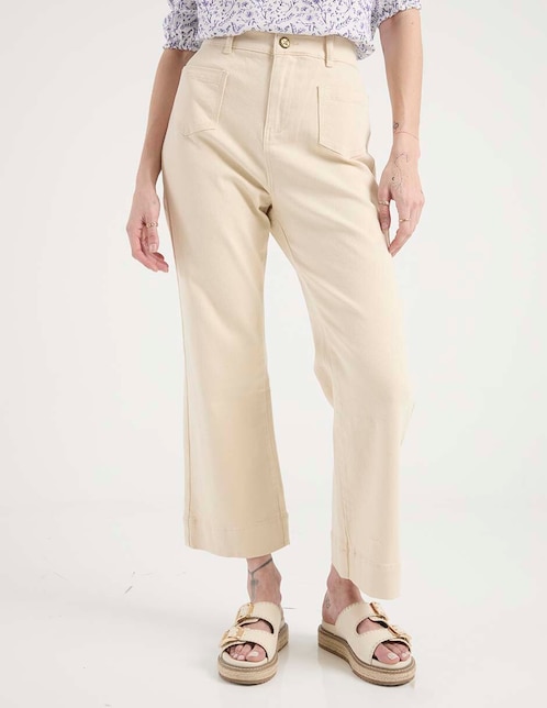Pantalón chino amplio para mujer