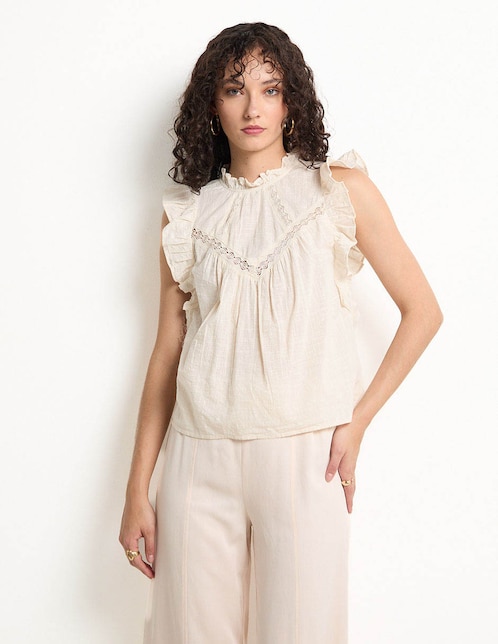 Blusa manga corta para mujer