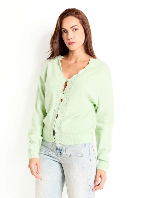 Suéter cuello V para mujer