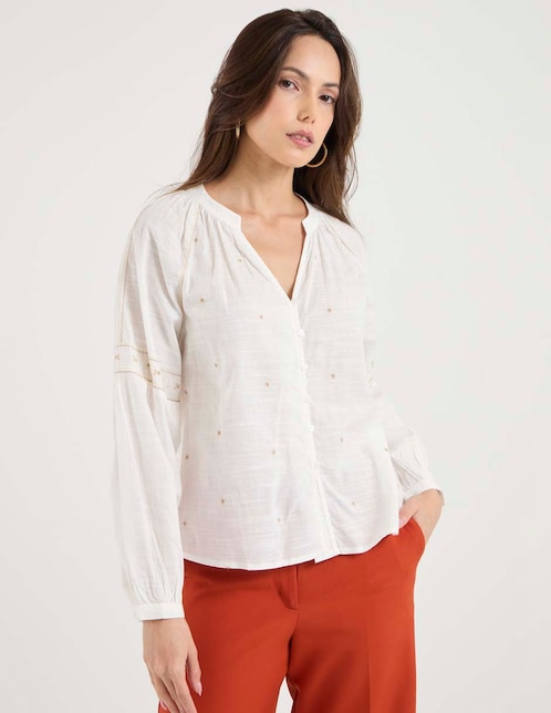 Blusa manga larga para mujer