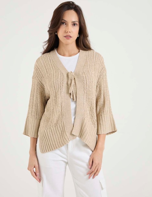 Suéter cuello con amarre para mujer 1