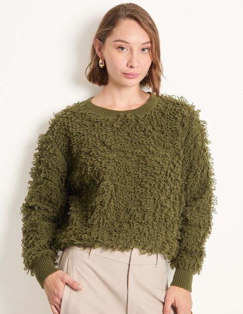 Suéter cuello redondo para mujer