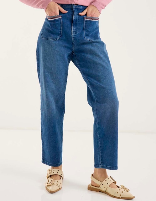 Jeans relaxed straight para mujer 1