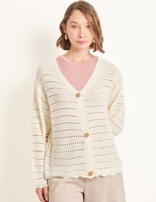 Suéter cuello V para mujer 1