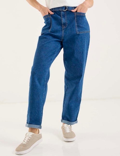 Jeans relaxed straight para mujer 1