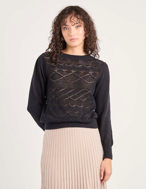 Suéter cuello redondo para mujer