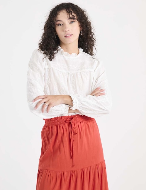 BLUSA WKCL250108-1, EG, BLANCO ANTIGUO
