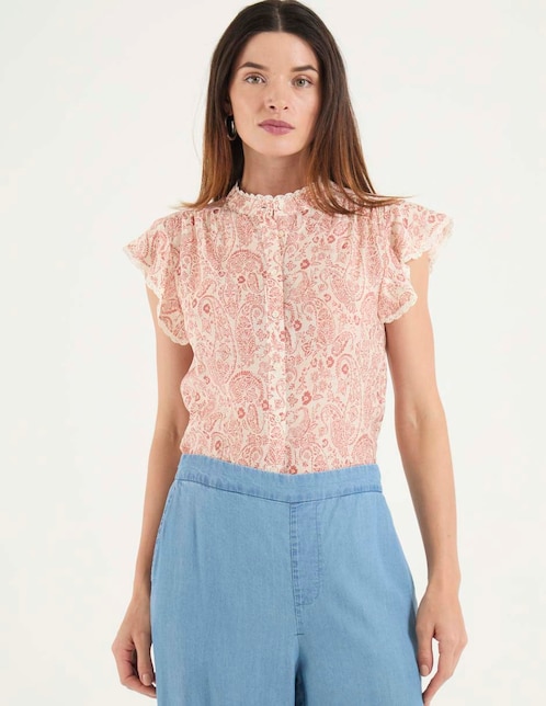 Blusa manga corta para mujer