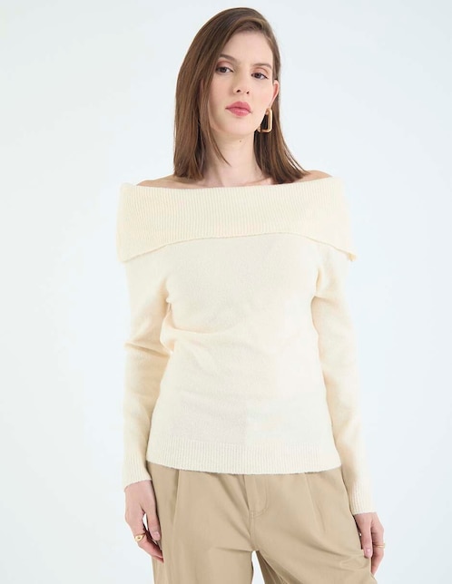 Suéter Week by Weekend cuello bardot para mujer