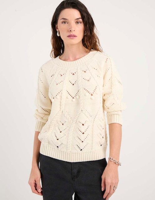 Suéter cuello redondo para mujer 1