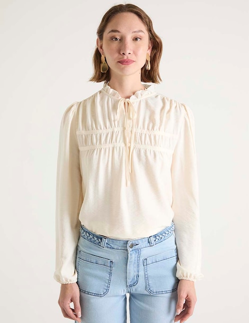 Blusa manga larga para mujer