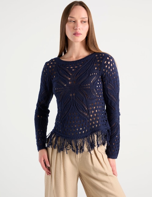 Suéter cuello redondo para mujer 1