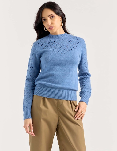 Suéter cuello redondo para mujer 1