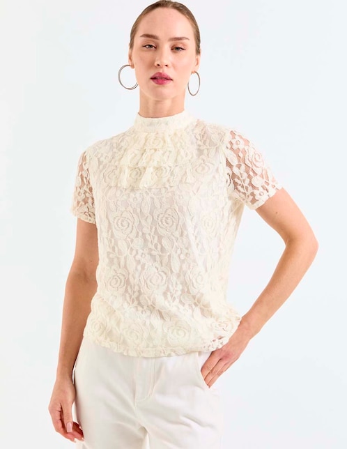 Blusa manga corta para mujer