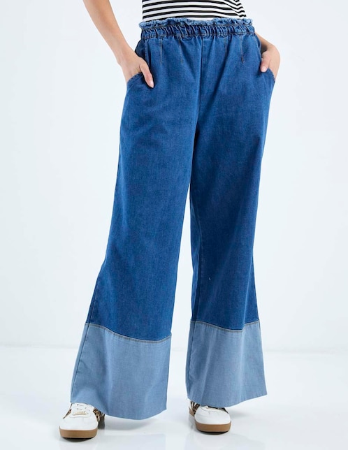 Jeans relaxed wide leg cintura media Week By Weekend para mujer
