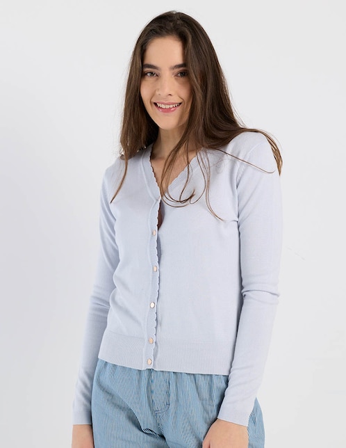 Suéter cuello V para mujer 1