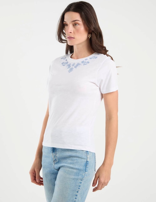 Playera manga corta Week By Weekend cuello redondo para mujer