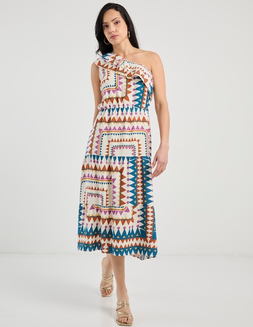 Vestido midi de fiesta escote medio 1