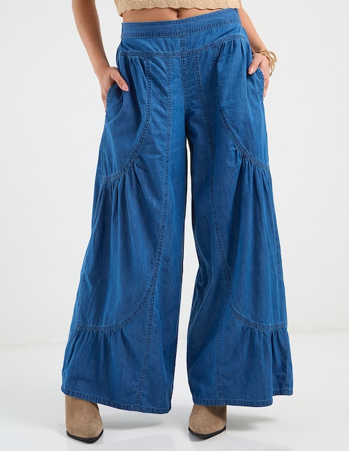 Jeans relaxed acampanado Week By Weekend para mujer