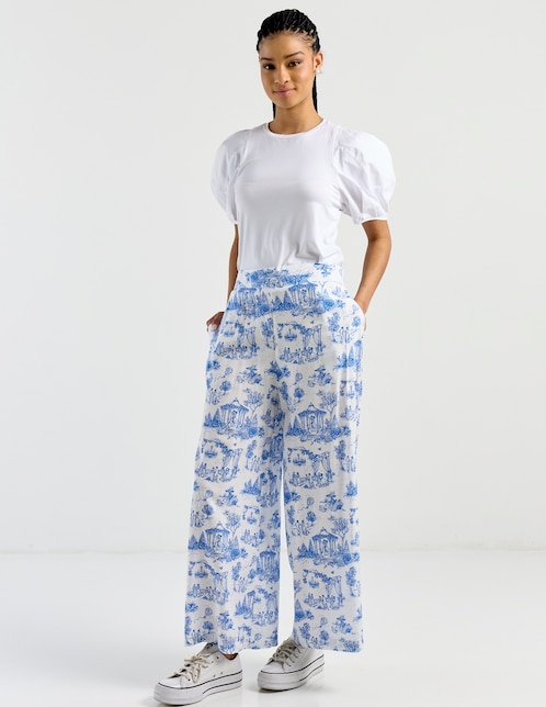 Pantalón relaxed wide leg para mujer 1