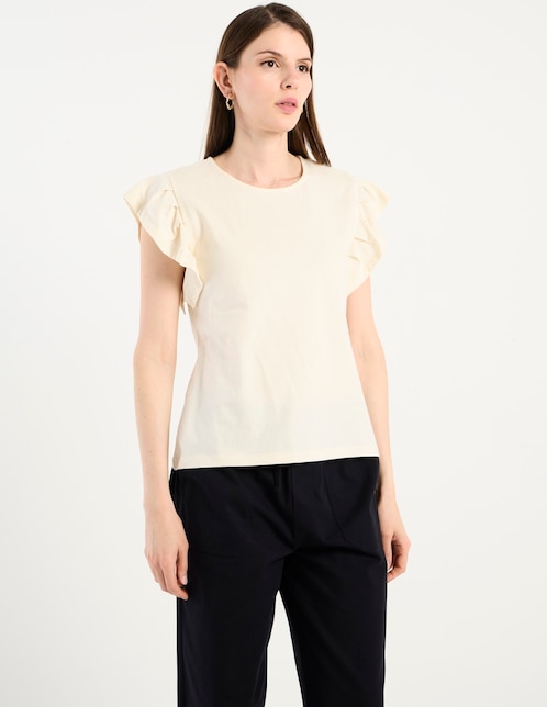 Blusa manga corta Week by Weekend cuello redondo para mujer