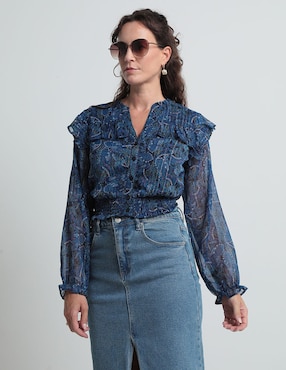 Blusa Week By Weekend manga larga para mujer