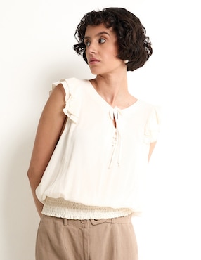 Blusa manga corta para mujer
