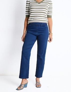 Jeans Relaxed Straight Weekend Corte Cintura Para Mujer