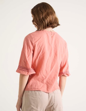 Blusa manga al codo para mujer