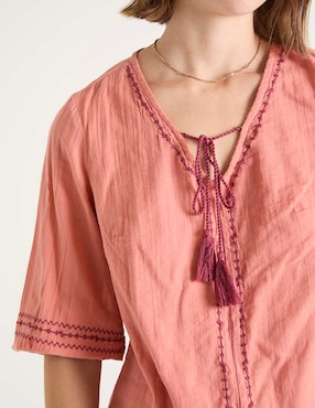 Blusa manga al codo para mujer