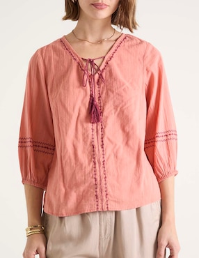 Blusa manga al codo para mujer