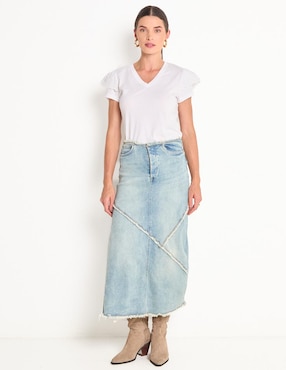 Playera manga larga Week By Weekend cuello V para mujer