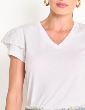 Playera manga larga Week By Weekend cuello V para mujer