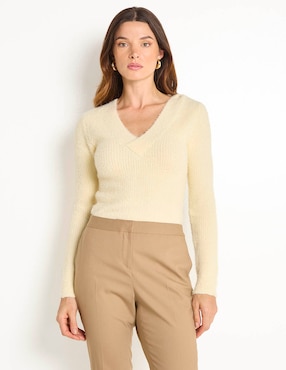 Suéter Week by Weekend cuello V para mujer