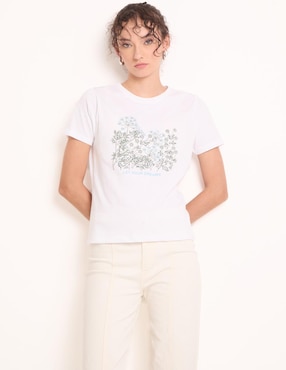 Playera manga corta Week by Weekend cuello redondo para mujer