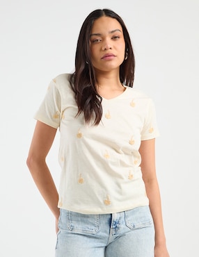 Playera manga corta Week By Weekend cuello V para mujer