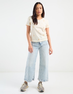 Playera manga corta Week By Weekend cuello V para mujer