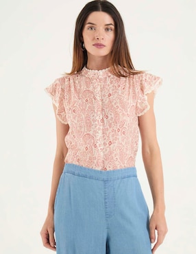 Blusa manga corta para mujer