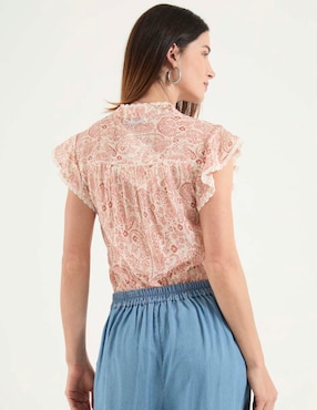Blusa manga corta para mujer
