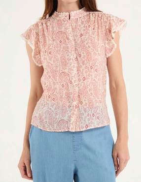 Blusa manga corta para mujer