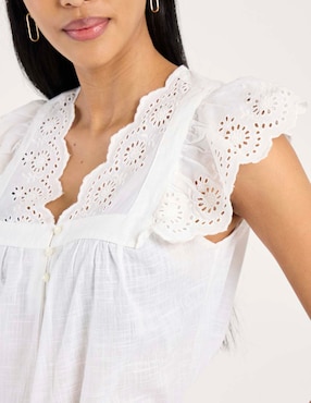 Blusa manga corta para mujer