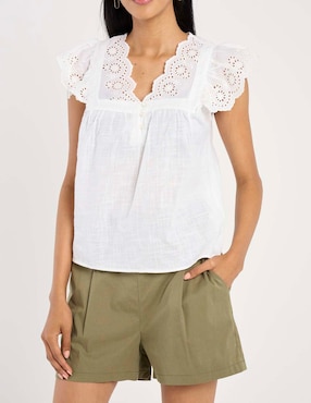 Blusa manga corta para mujer
