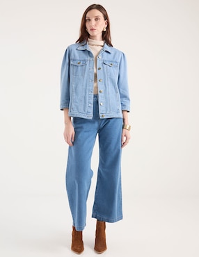 Chamarra denim Week by weekend de mezclilla para mujer