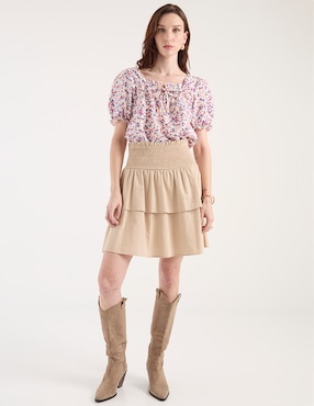 Blusa manga corta para mujer