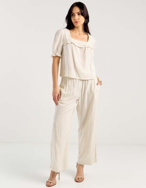 Pantalón coulotte amplio para mujer