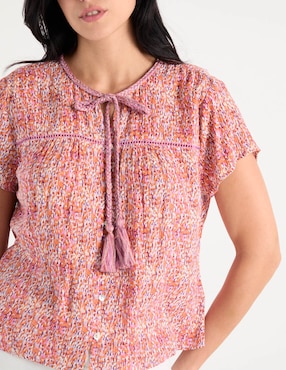 Blusa Week By Weekend manga corta para mujer