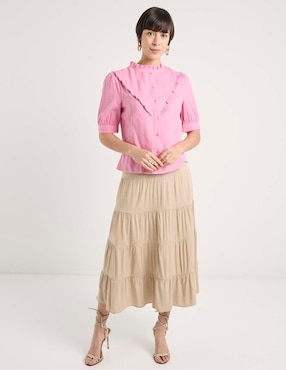 Blusa Week By Weekend manga al codo para mujer