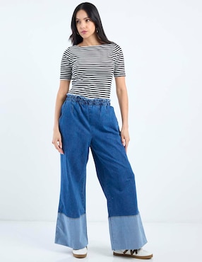 Jeans relaxed wide leg cintura media Week By Weekend para mujer